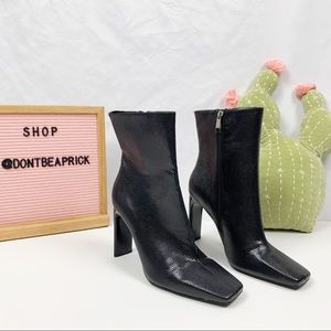 New Zara Animal Print High Heel Boots (Sz 10)